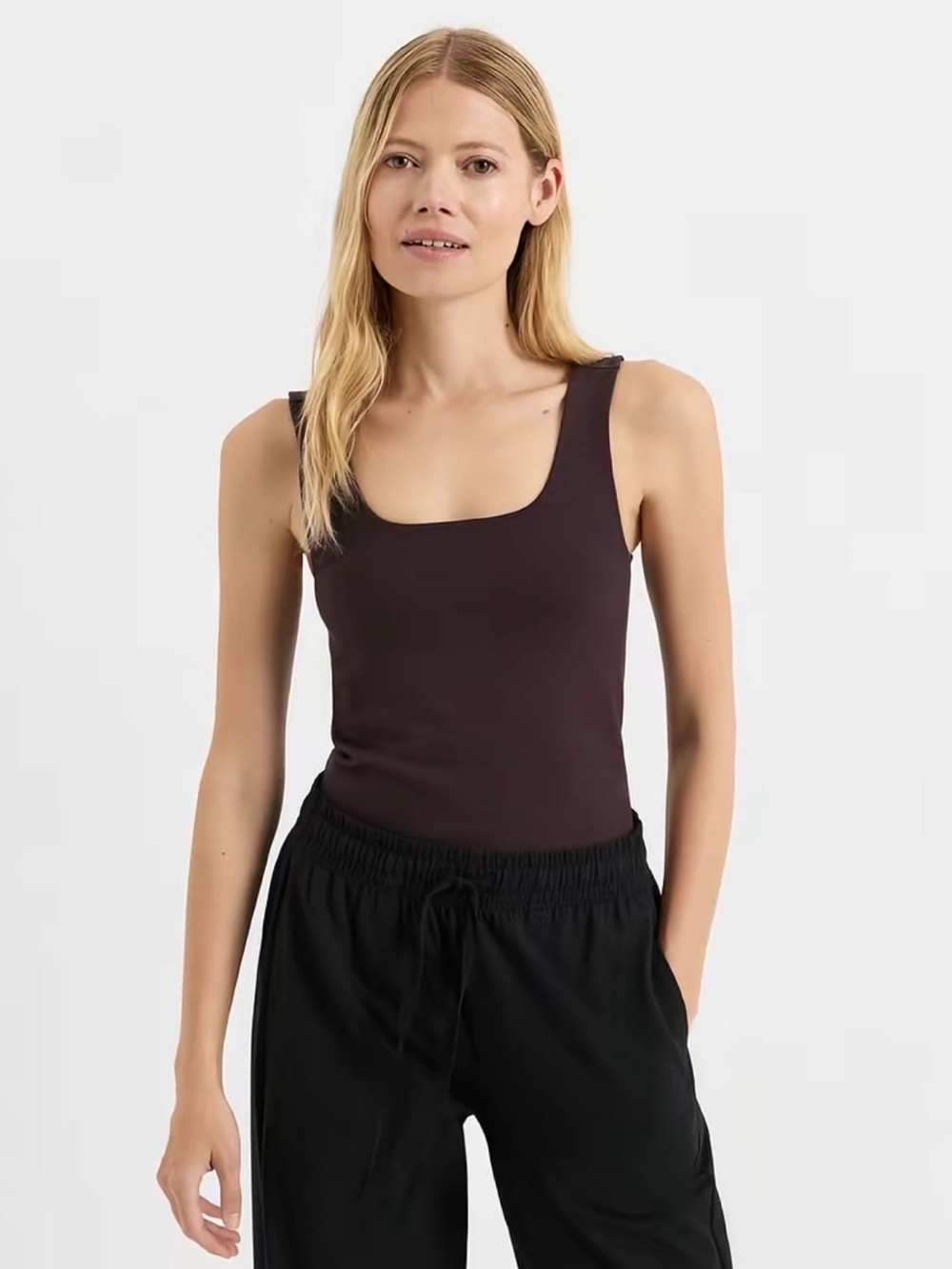 NWT Pact Organic On The Go-To Square Neck Tank PLUM